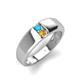 3 - Ethan 3.00 mm Round Turquoise and Citrine 2 Stone Men Wedding Ring 