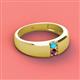 2 - Ethan 3.00 mm Round Turquoise and Rhodolite Garnet 2 Stone Men Wedding Ring 