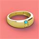 2 - Ethan 3.00 mm Round Turquoise and Yellow Diamond 2 Stone Men Wedding Ring 