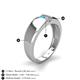 4 - Ethan 3.00 mm Round Turquoise and White Sapphire 2 Stone Men Wedding Ring 