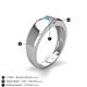 4 - Ethan 3.00 mm Round Turquoise and Lab Grown Diamond 2 Stone Men Wedding Ring 