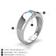 4 - Ethan 3.00 mm Round Turquoise and Pink Sapphire 2 Stone Men Wedding Ring 