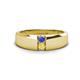 1 - Ethan 3.00 mm Round Tanzanite and Yellow Sapphire 2 Stone Men Wedding Ring 