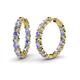 1 - Carisa 10.92 ctw (4.50 mm) Inside Outside Round Tanzanite and Natural Diamond Eternity Hoop Earrings 