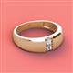 2 - Ethan 3.00 mm Round White Sapphire and Diamond 2 Stone Men Wedding Ring 