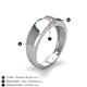 4 - Ethan 3.00 mm Round White Sapphire and Pink Sapphire 2 Stone Men Wedding Ring 