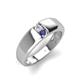 3 - Ethan 3.00 mm Round White Sapphire and Iolite 2 Stone Men Wedding Ring 