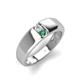 3 - Ethan 3.00 mm Round White Sapphire and Lab Created Alexandrite 2 Stone Men Wedding Ring 