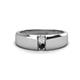 1 - Ethan 3.00 mm Round White Sapphire and Black Diamond 2 Stone Men Wedding Ring 