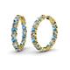 Carisa Blue Topaz and Diamond Hoop Earrings Round Blue Topaz and Diamond ctw Common Prong Inside Out Womens Hoop Earrings K Yellow Gold