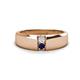 1 - Ethan 3.00 mm Round White Sapphire and Blue Sapphire 2 Stone Men Wedding Ring 