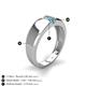 4 - Ethan 3.00 mm Round White Sapphire and Turquoise 2 Stone Men Wedding Ring 