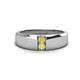 1 - Ethan 3.00 mm Round Yellow Diamond and Yellow Sapphire 2 Stone Men Wedding Ring 