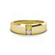 1 - Ethan 3.00 mm Round Yellow Diamond and White Sapphire 2 Stone Men Wedding Ring 