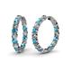 1 - Carisa 11.68 ctw (4.50 mm) Inside Outside Round London Blue Topaz and Natural Diamond Eternity Hoop Earrings 