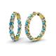 1 - Carisa 11.68 ctw (4.50 mm) Inside Outside Round London Blue Topaz and Natural Diamond Eternity Hoop Earrings 