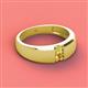2 - Ethan 3.00 mm Round Yellow Diamond and Citrine 2 Stone Men Wedding Ring 