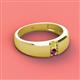2 - Ethan 3.00 mm Round Yellow Diamond and Rhodolite Garnet 2 Stone Men Wedding Ring 