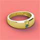 2 - Ethan 3.00 mm Round Yellow Diamond and Lab Created Alexandrite 2 Stone Men Wedding Ring 