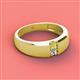 2 - Ethan 3.00 mm Round Yellow Diamond and Lab Grown Diamond 2 Stone Men Wedding Ring 