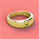 2 - Ethan 3.00 mm Round Yellow Diamond and Peridot 2 Stone Men Wedding Ring 