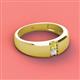 2 - Ethan 3.00 mm Round Yellow Diamond and White Sapphire 2 Stone Men Wedding Ring 