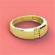 2 - Ethan 3.00 mm Round Yellow Diamond 2 Stone Men Wedding Ring 