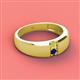 2 - Ethan 3.00 mm Round Yellow Diamond and Blue Sapphire 2 Stone Men Wedding Ring 
