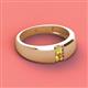 2 - Ethan 3.00 mm Round Yellow Diamond and Citrine 2 Stone Men Wedding Ring 