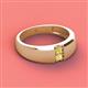 2 - Ethan 3.00 mm Round Yellow Diamond and Yellow Sapphire 2 Stone Men Wedding Ring 