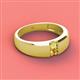 2 - Ethan 3.00 mm Round Yellow Sapphire and Citrine 2 Stone Men Wedding Ring 