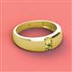 2 - Ethan 3.00 mm Round Yellow Sapphire and Peridot 2 Stone Men Wedding Ring 