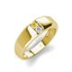 3 - Ethan 3.00 mm Round Yellow Sapphire and White Sapphire 2 Stone Men Wedding Ring 