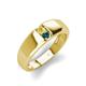 3 - Ethan 3.00 mm Round Yellow Sapphire and London Blue Topaz 2 Stone Men Wedding Ring 