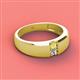2 - Ethan 3.00 mm Round Yellow Sapphire and Lab Grown Diamond 2 Stone Men Wedding Ring 