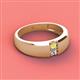 2 - Ethan 3.00 mm Round Yellow Sapphire and Diamond 2 Stone Men Wedding Ring 