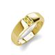 3 - Ethan 3.00 mm Round Yellow Sapphire and Yellow Sapphire 2 Stone Men Wedding Ring 