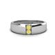 1 - Ethan 3.00 mm Round Yellow Sapphire and Yellow Sapphire 2 Stone Men Wedding Ring 