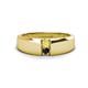1 - Ethan 3.00 mm Round Yellow Sapphire and Black Diamond 2 Stone Men Wedding Ring 