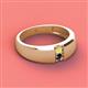 2 - Ethan 3.00 mm Round Yellow Sapphire and Black Diamond 2 Stone Men Wedding Ring 