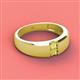 2 - Ethan 3.00 mm Round Yellow Sapphire and Yellow Diamond 2 Stone Men Wedding Ring 