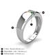 4 - Ethan 3.00 mm Round Yellow Sapphire and Emerald 2 Stone Men Wedding Ring 