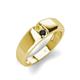 3 - Ethan 3.00 mm Round Yellow Sapphire and Black Diamond 2 Stone Men Wedding Ring 