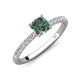 3 - Aurin 6.00 mm Cushion Shape Lab Created Alexandrite and Diamond Engagement Ring 