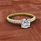 2 - Aurin IGI Certified 6.00 mm Cushion Shape Lab Grown Diamond and Diamond Engagement Ring 
