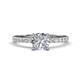 Aurin 6.00 mm Cushion Shape Forever Brilliant Moissanite and Diamond Engagement Ring 