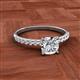 2 - Aurin 6.00 mm Cushion Shape Forever Brilliant Moissanite and Diamond Engagement Ring 