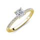 3 - Aurin 6.00 mm Cushion Shape Forever Brilliant Moissanite and Diamond Engagement Ring 