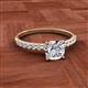 2 - Aurin 6.00 mm Cushion Shape Forever One Moissanite and Diamond Engagement Ring 
