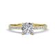 1 - Aurin GIA Certified 6.00 mm Cushion Shape Diamond and Round Diamond Engagement Ring 